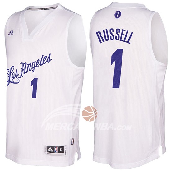 Maglia NBA Christmas 2016 D'Angelo Russell Los Angeles Lakers Bianco